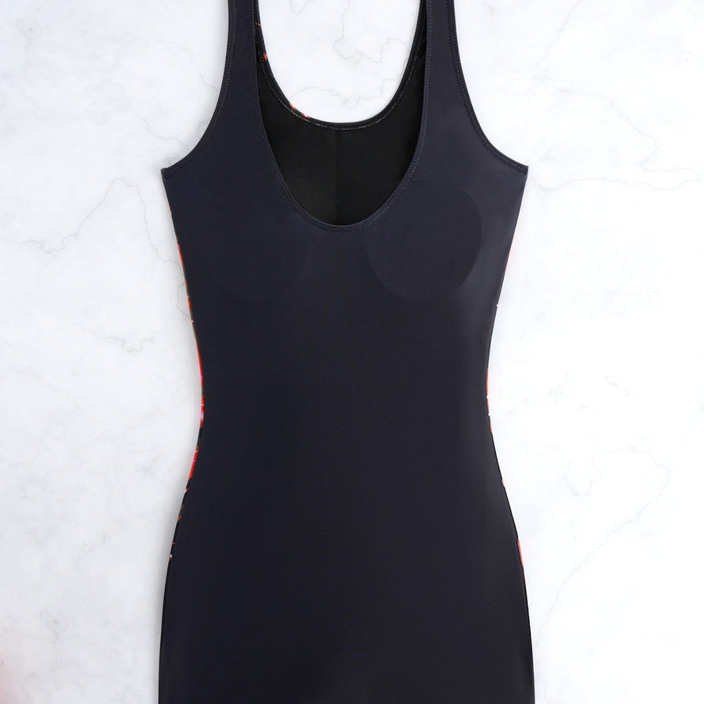 Maillot de bain une pièce pour femme avec un design sportif et un motif graphique coloré R&B
