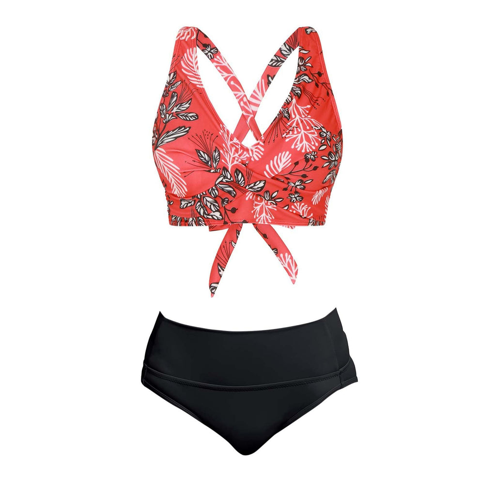 Maillot de bain deux pièces pour femmes avec design floral R&B