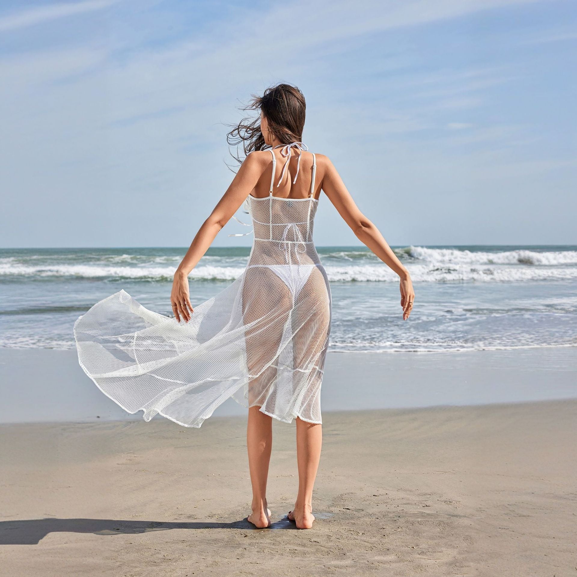 Robe de plage en filet élégante pour femmes R&B