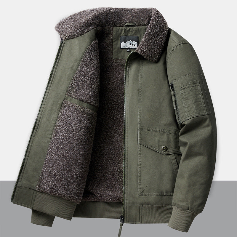 Veste utilitaire urbaine pour hommes avec doublure en fausse fourrure