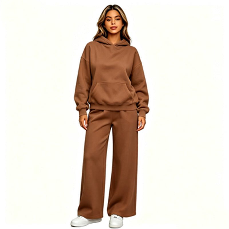 Sweat à capuche décontracté pour femmes avec pantalons larges Echoarchiv