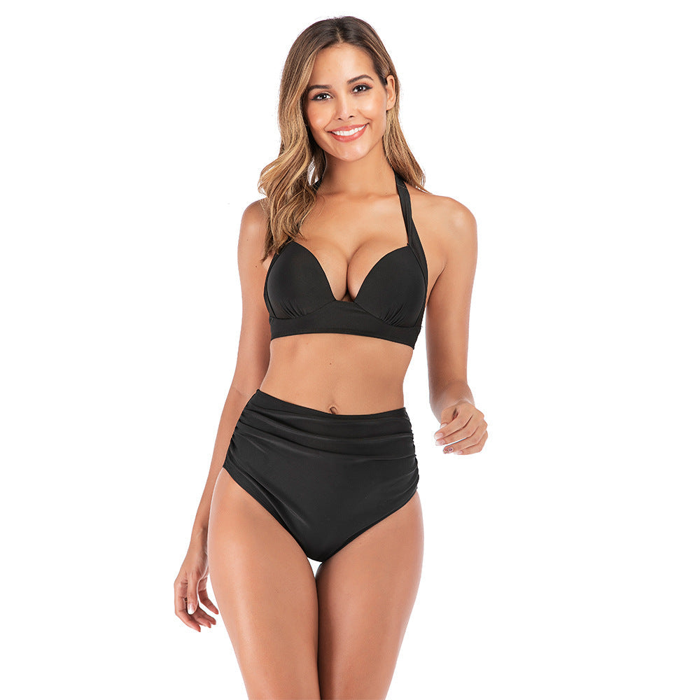 Bikini taille haute pour femmes avec décolleté plongeant et motif animal tendance Echo Archiv