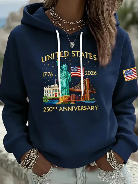 Sweat à capuche créatif pour dames avec un motif statuesque unique Echoarchiv