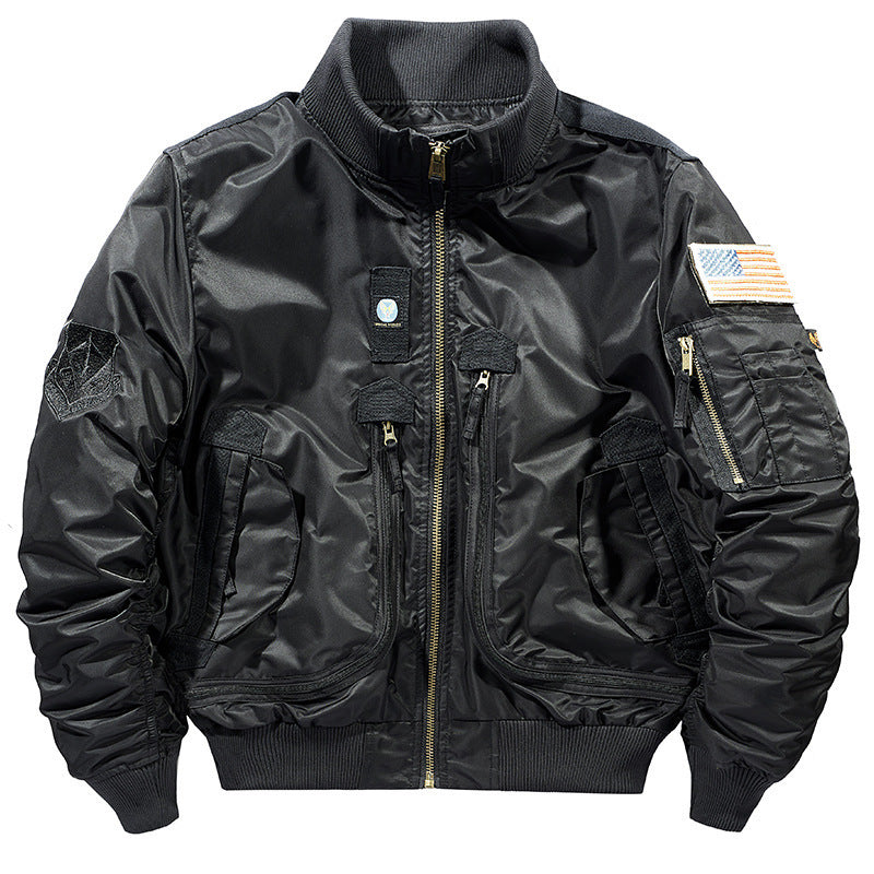 Veste de vol pilote pour hommes, coupe-vent, avec poches frontales modulaires, organisateur de manches et taille élastique Echo Archiv