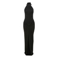 Robe longue élégante pour femmes avec décolleté choker et fronces Heidi-Mode