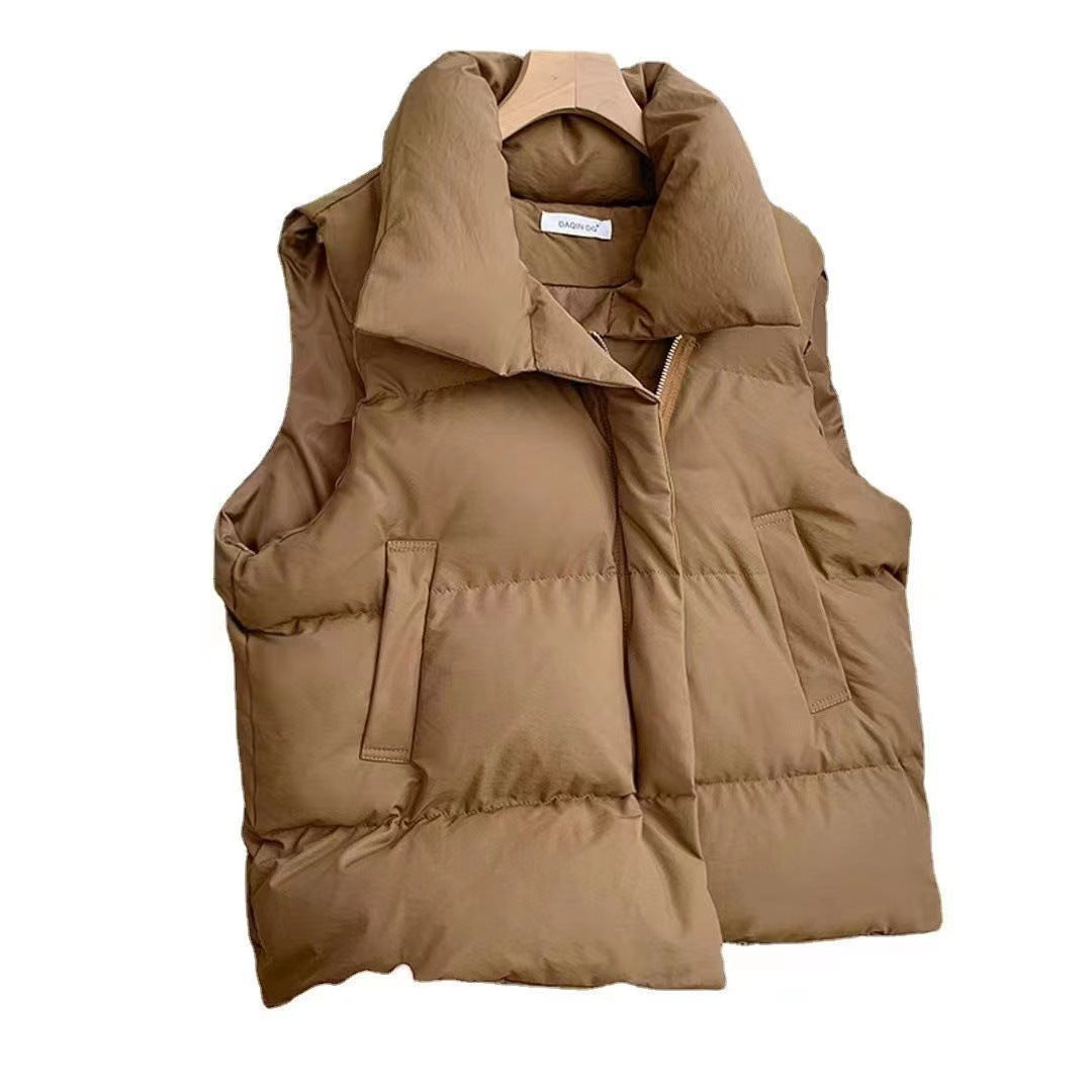 Gilet matelassé pour femmes avec col châle volumineux, fermeture éclair à double sens cachée et cordon de serrage ajustable Echo Archiv