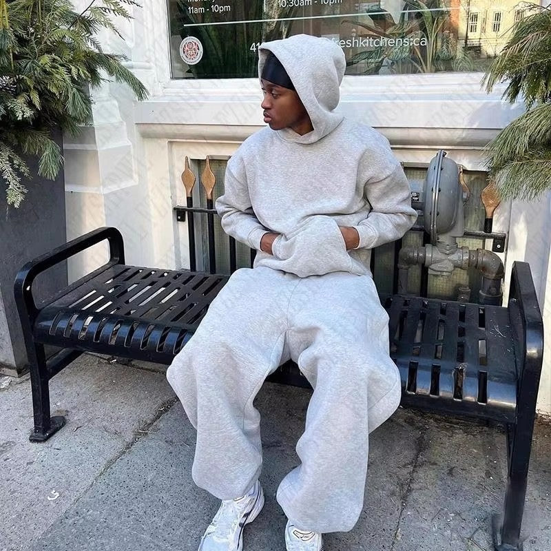Homme nan urbaner Boxy-Hoodie avec corps raccourci, épaule tombante et doublure en molleton doux Echo Archiv