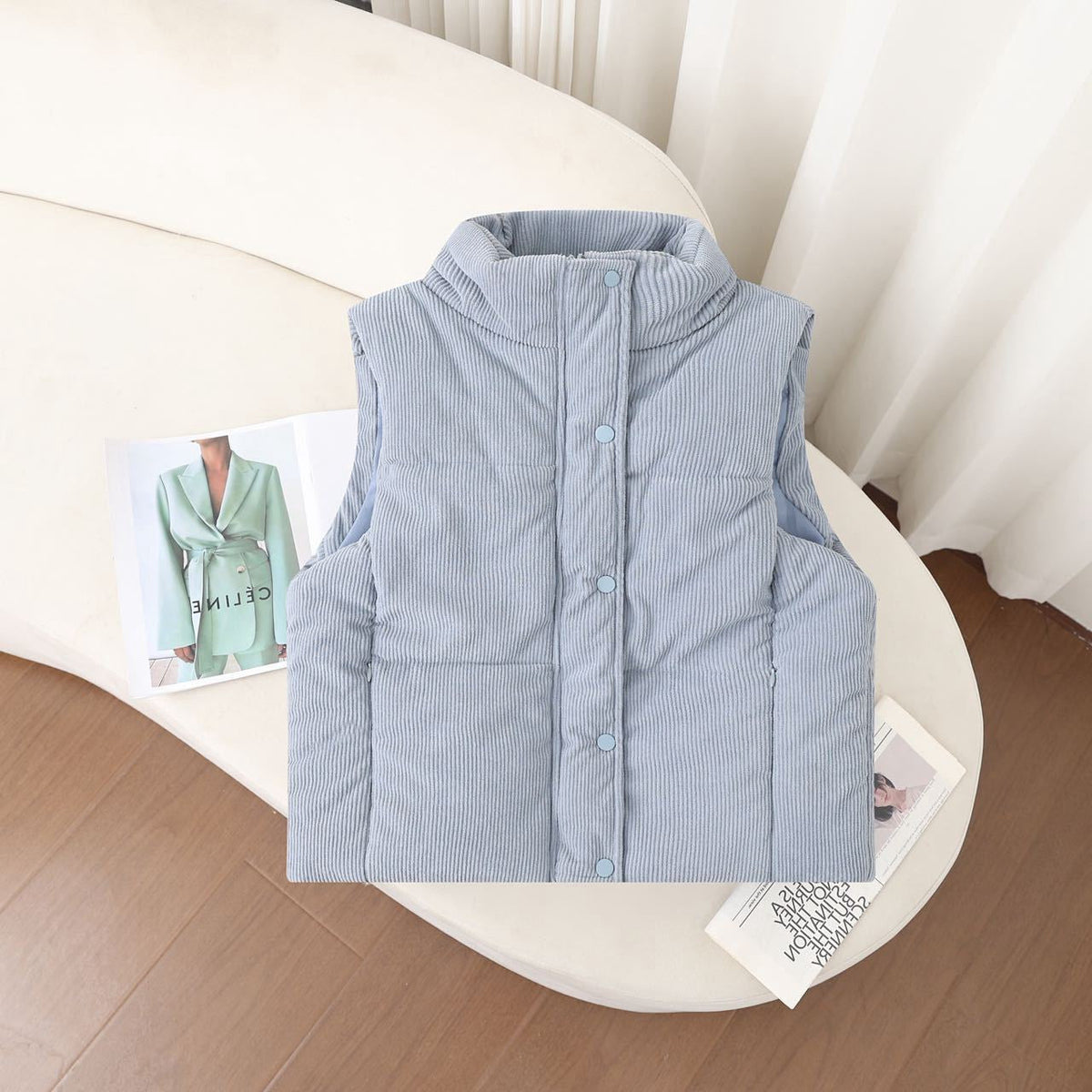 Gilet d'isolation à cordon pour femmes avec col montant et patte à pressions Echo Archiv