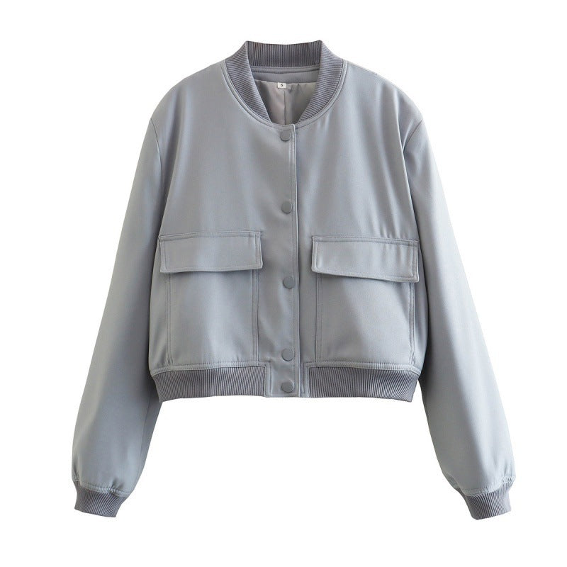 Veste courte sportive pour femmes avec poches à rabat
