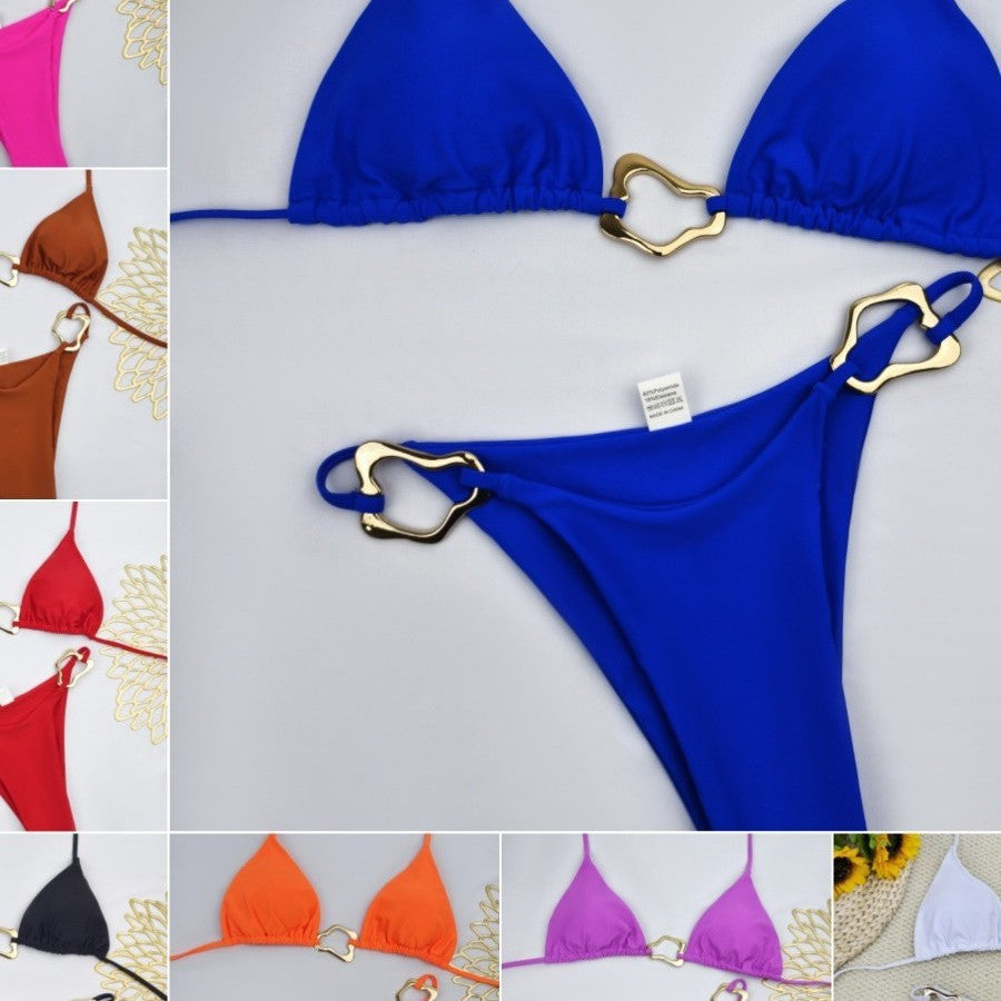 Bikini triangle femme avec détails dorés élégants Echo Archiv