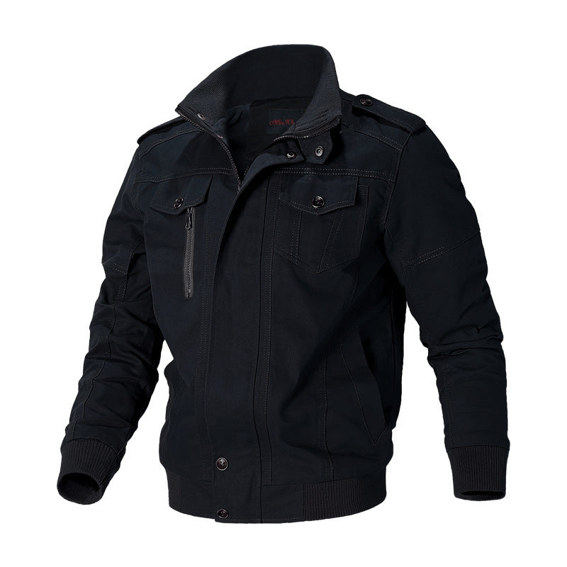 Veste bomber en toile robuste pour hommes au style field avec épaulettes, patte de boutonnage cachée et poches fonctionnelles Echo Archiv