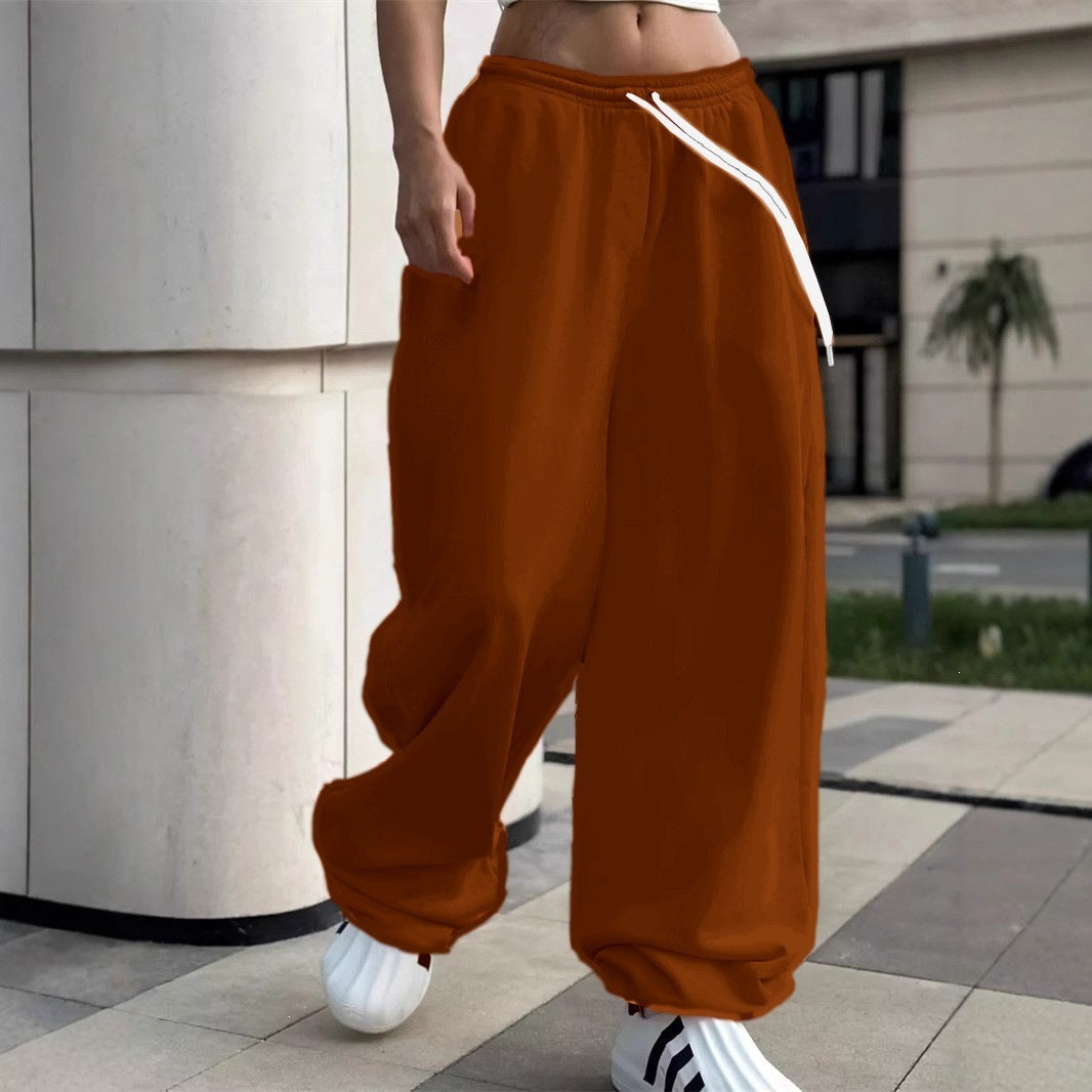 Pantalon de jogging large pour femmes avec ceinture confort haute, cordon de serrage et poignets élastiques Echo Archiv