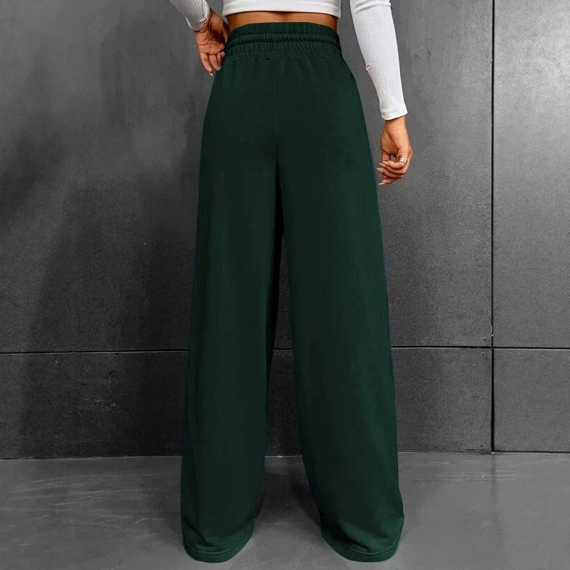Pantalon jogging palazzo taille haute large pour femmes avec cordon de serrage et plis Echo Archiv