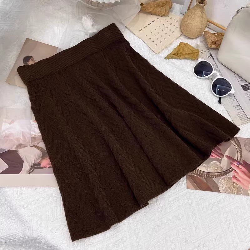 Jupe plissée en tricot pour femmes avec motif en torsade Echo Archiv