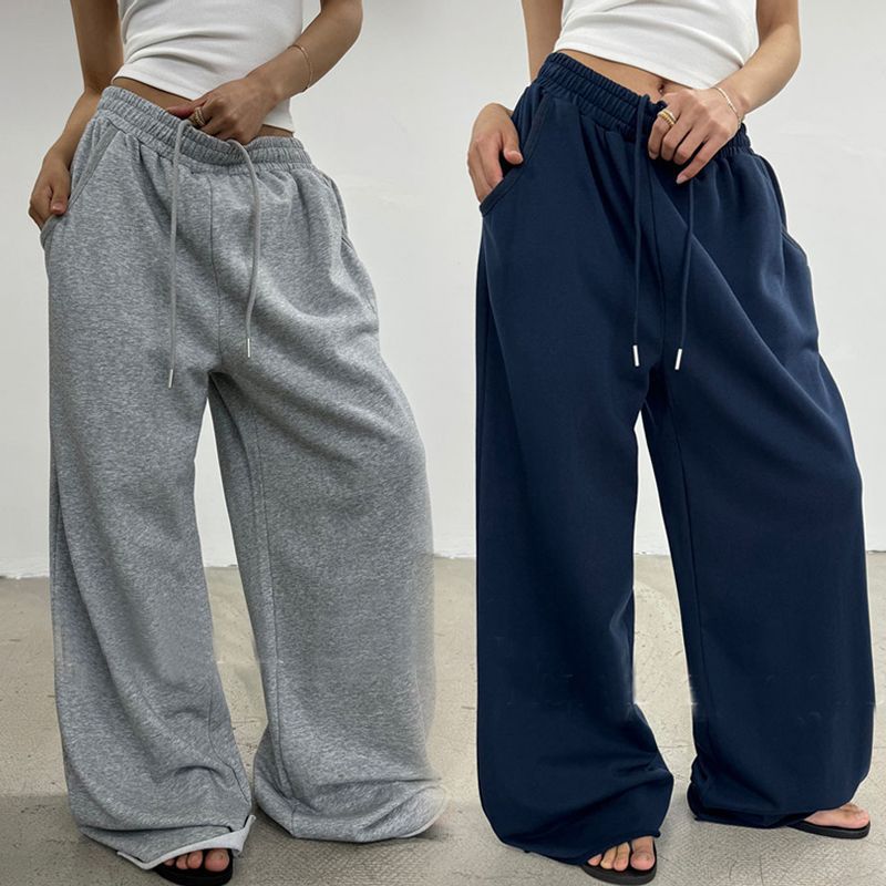 Pantalon lounge large taille haute pour femmes avec taille froncée et cordon de serrage Echo Archiv