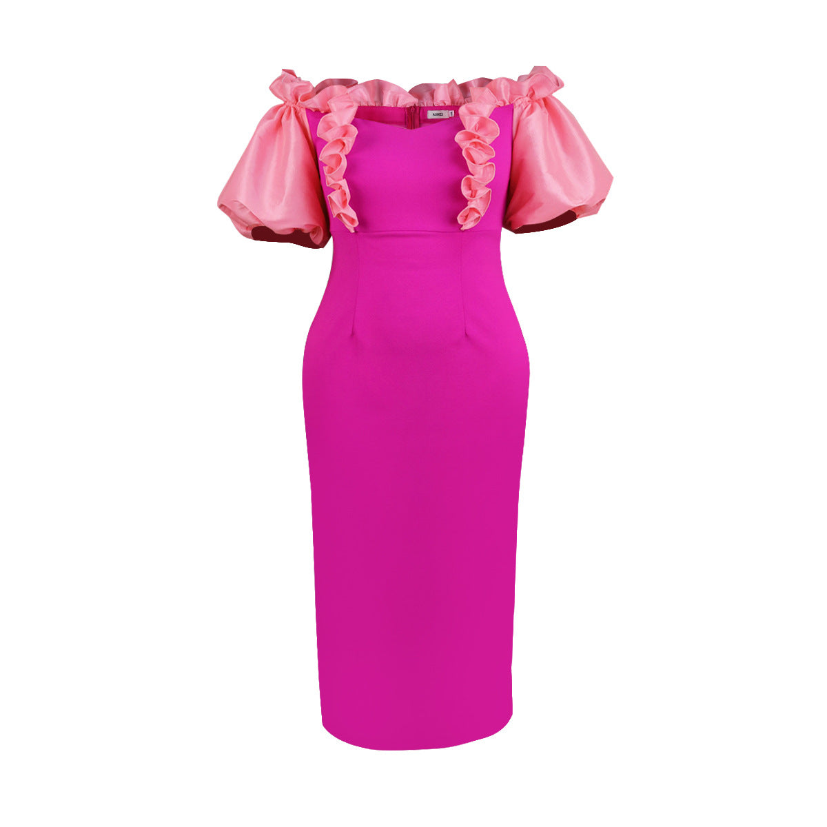 Robe longue femme avec des volants volumineux R&B