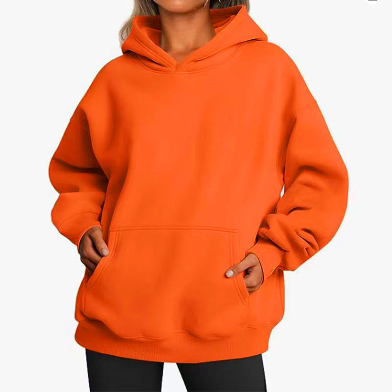 Sweat à capuche oversize pour femmes en tissu doux avec ourlet asymétrique, poche kangourou et épaule tombante Echo Archiv