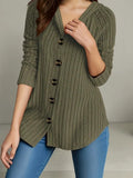 Cardigan en tricot côtelé pour femmes avec décolleté en V et boutons décoratifs Echo Archiv