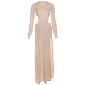 Robe maxi élégante pour femmes avec coupe slim et fentes hautes Heidi-Mode