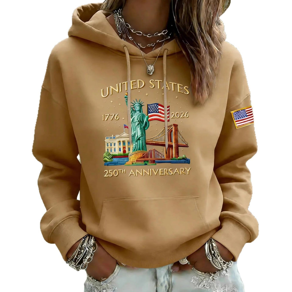 Sweat à capuche créatif pour dames avec un motif statuesque unique Echoarchiv