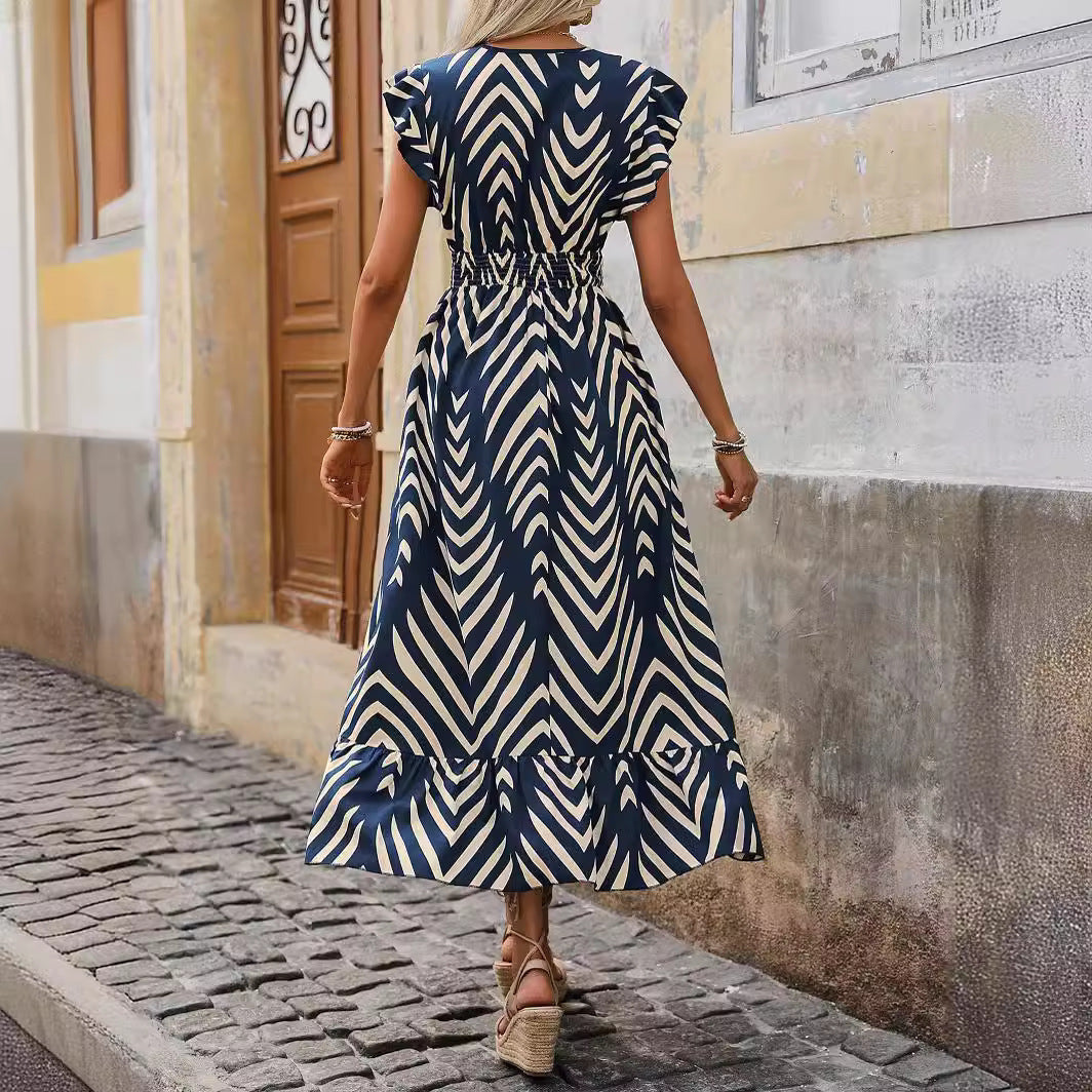 Robe Maxi Élégante pour Femmes avec Coupe Asymétrique et Détail Drapé R&B
