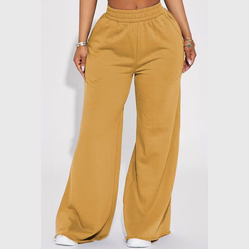 Pantalon Palazzo-Lounge pour femmes taille haute avec ceinture de confort froncée et silhouette large fluide Echo Archiv