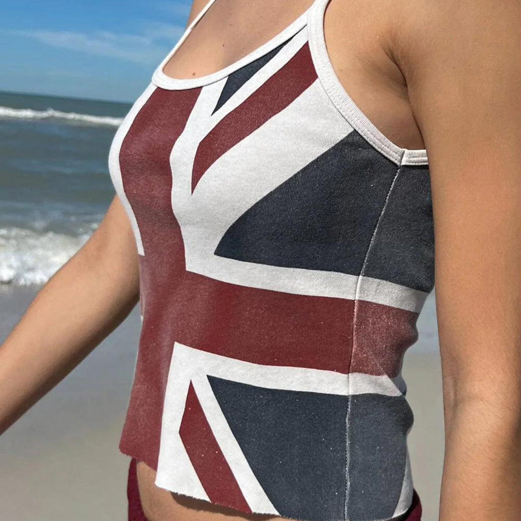 Top court pour femmes avec motif britannique Heidi-Mode