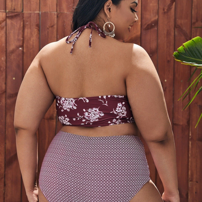 Bikini taille haute pour femmes avec haut cropped à la mode R&B