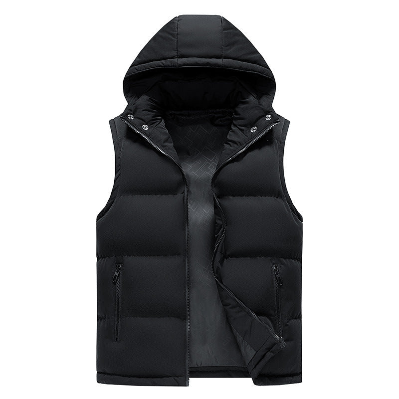 Gilet matelassé pour hommes avec capuche