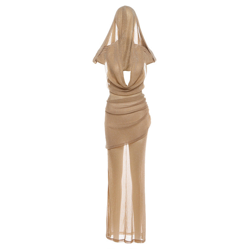Robe Maxi Élégante pour Femmes avec Décolleté Profond et Tissu Transparent Heidi-Mode