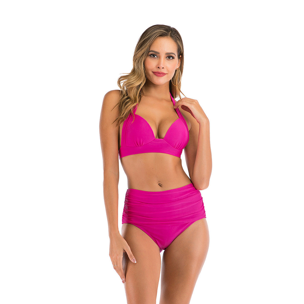 Bikini taille haute pour femmes avec décolleté plongeant et motif animal tendance Echo Archiv
