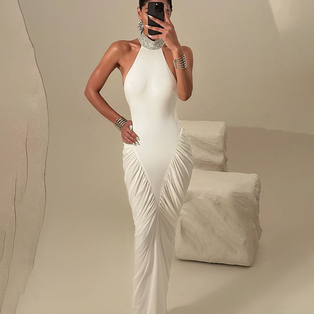 Robe Maxi Élégante pour Femmes avec Design Volumineux en Volants et Col Haut Heidi-Mode