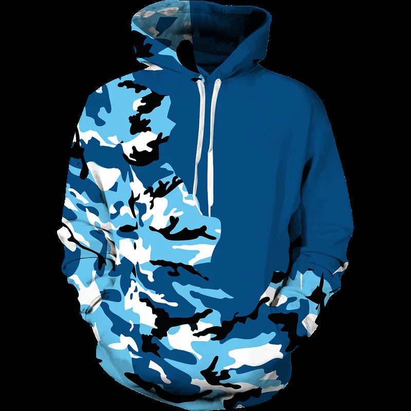 Sweat à capuche décontracté pour femmes avec design camouflage Echoarchiv