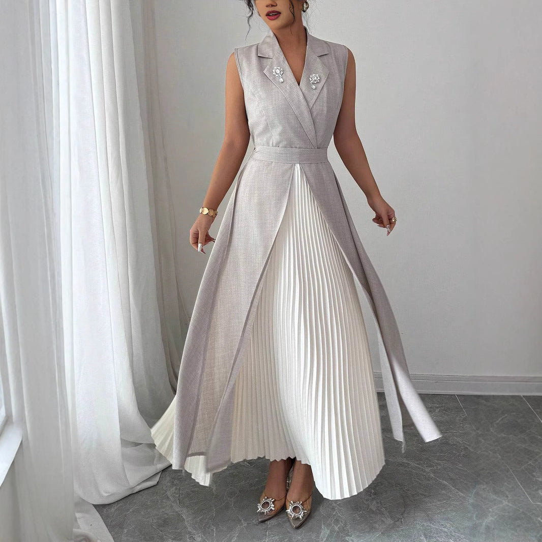 Robe Élégante pour Femmes avec Détails Plissés R&B