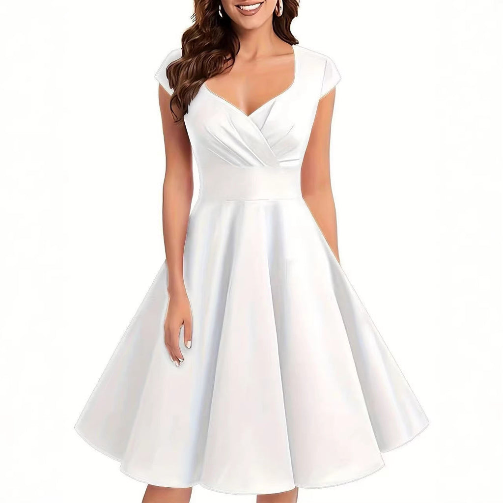 Robe midi femme avec jupe évasée et taille cintrée R&B