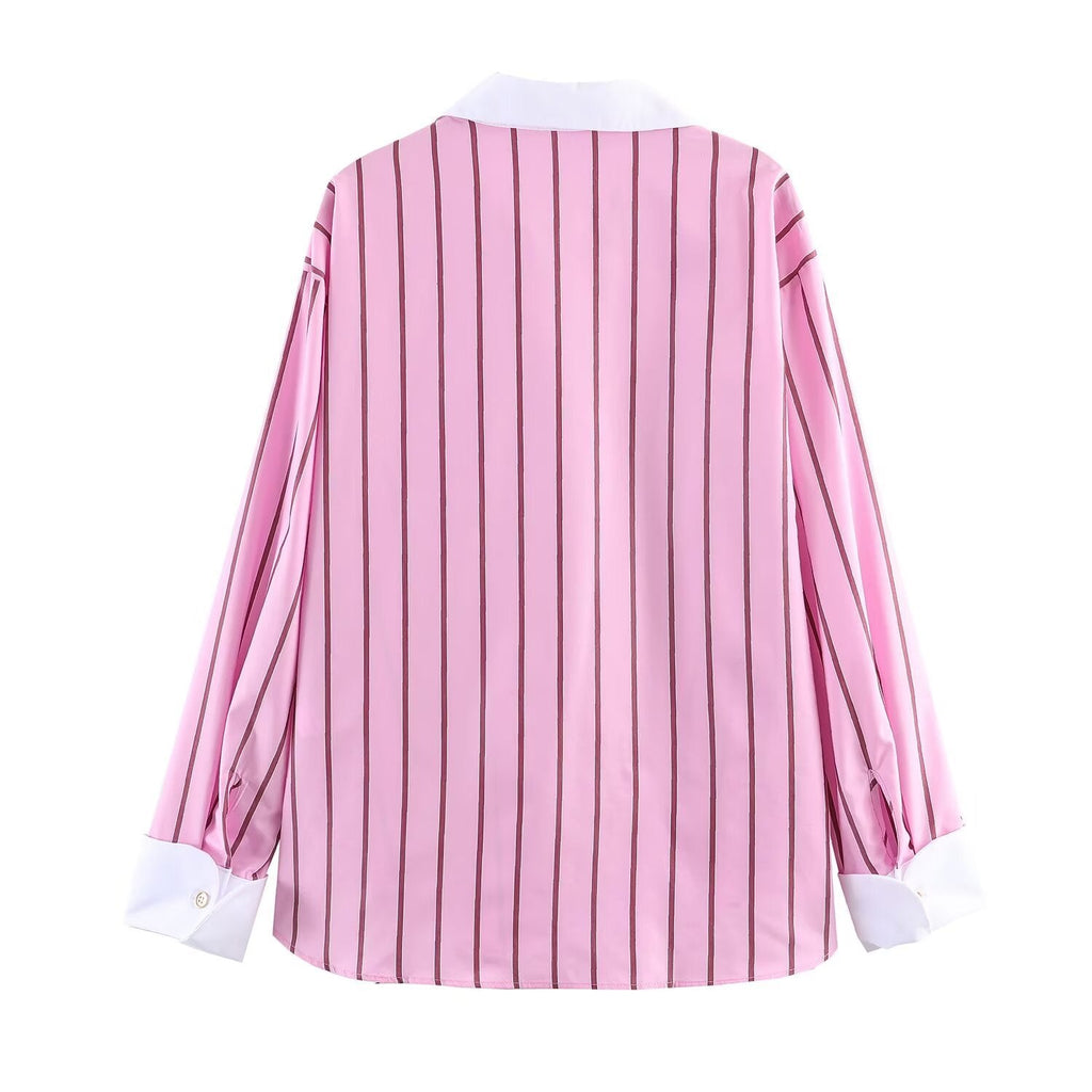 Chemisier oversized pour femmes avec col et poignets contrastés Echo Archiv