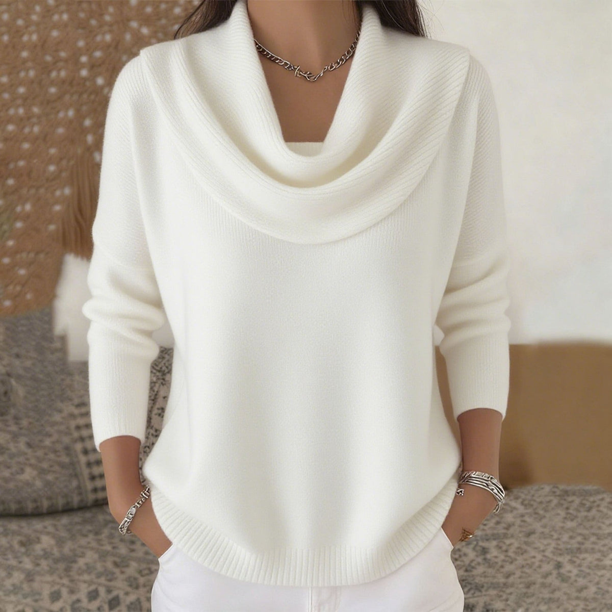 Pull Bootcut Stylé pour Femmes avec Col Cascading
