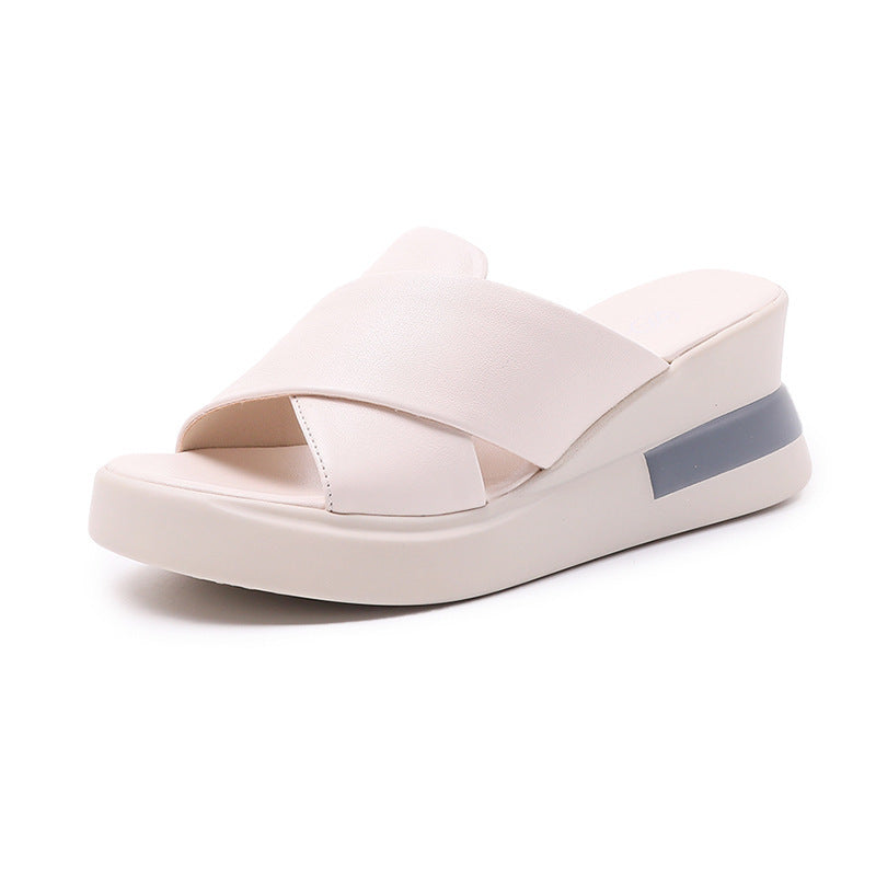 Pantolettes à talon compensé pour femmes avec semelle confortable et design élégant de R&B