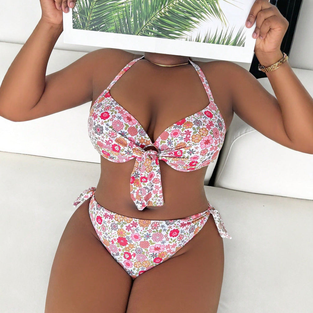 Bikini triangle pour femmes avec design floral et lien ludique Echo Archiv