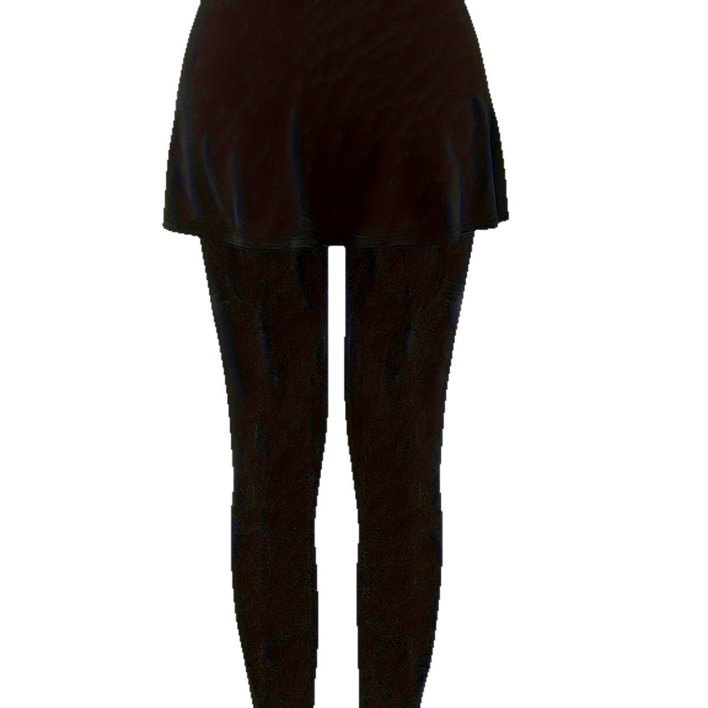 Leggings taille haute pour femmes avec jupe évasée intégrée et silhouette flatteuse Echoarchiv