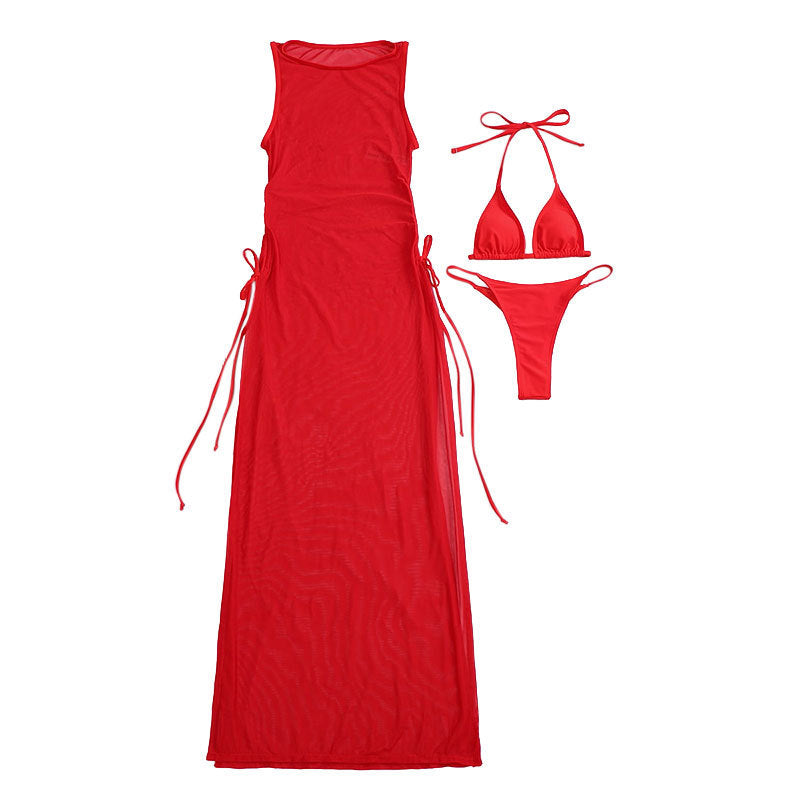 Robe de plage à manches longues pour femmes avec lacets ajustables R&B
