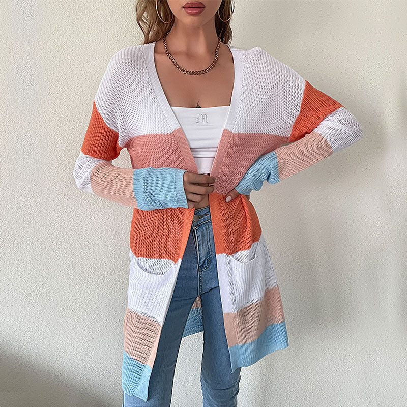 Cardigan pour femmes à manches longues et poches