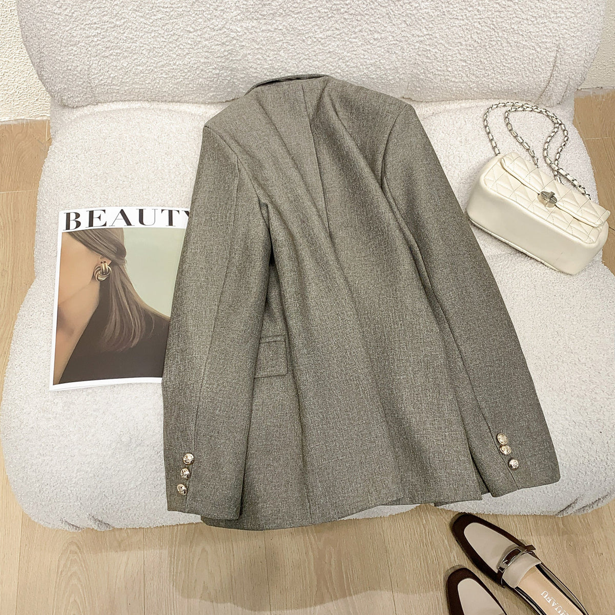 Élégant blazer à double boutonnage pour femme