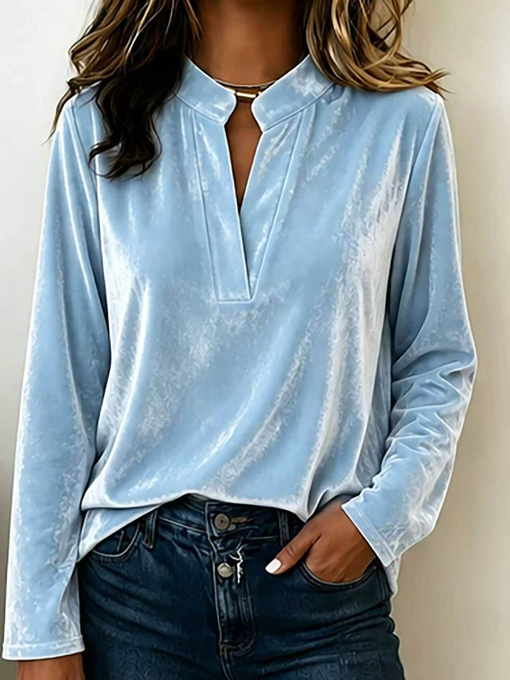Blouse en Velours Élegante pour Femmes