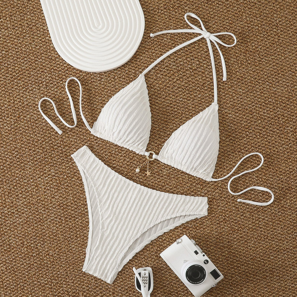 Ensemble de bikini pour femmes à taille haute avec un design de volants raffiné R&B