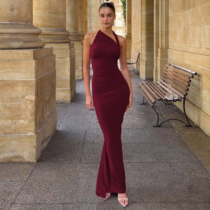 Robe maxi sans bretelles pour femmes avec drapé élégant Heidi-Mode