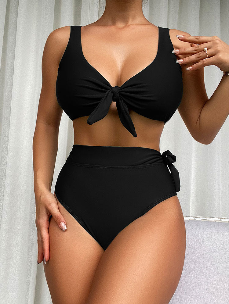 Bikini femme à taille haute avec nœud ajustable R&B
