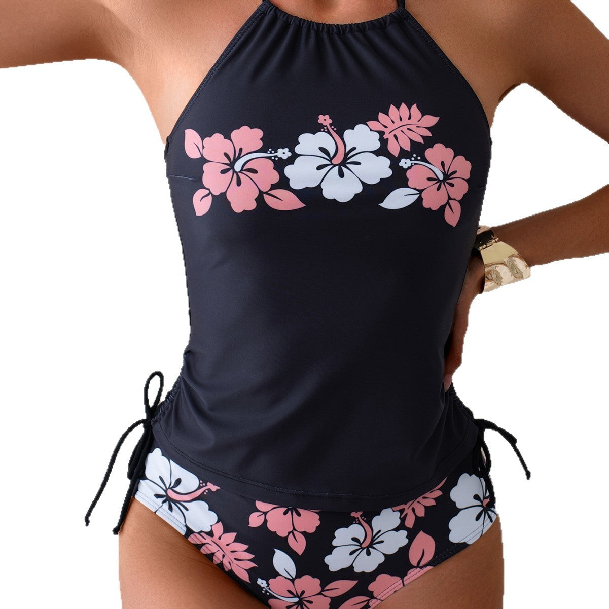 Ensemble Tankini Femme avec haut floral et shorts contrastants Echo Archiv