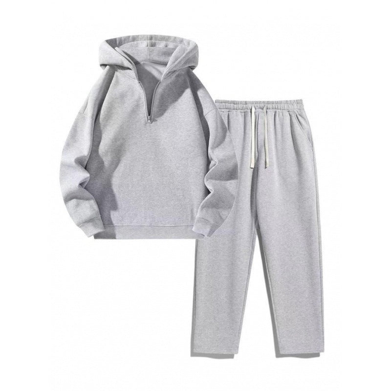 Ensemble de détente pour femmes avec demi-zip court, grande capuche et jogging taille haute tapered Echo Archiv
