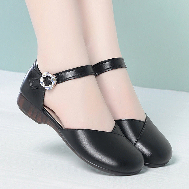 Ballerines à lanières confortables pour femmes avec boucle à la mode Heidi-Mode